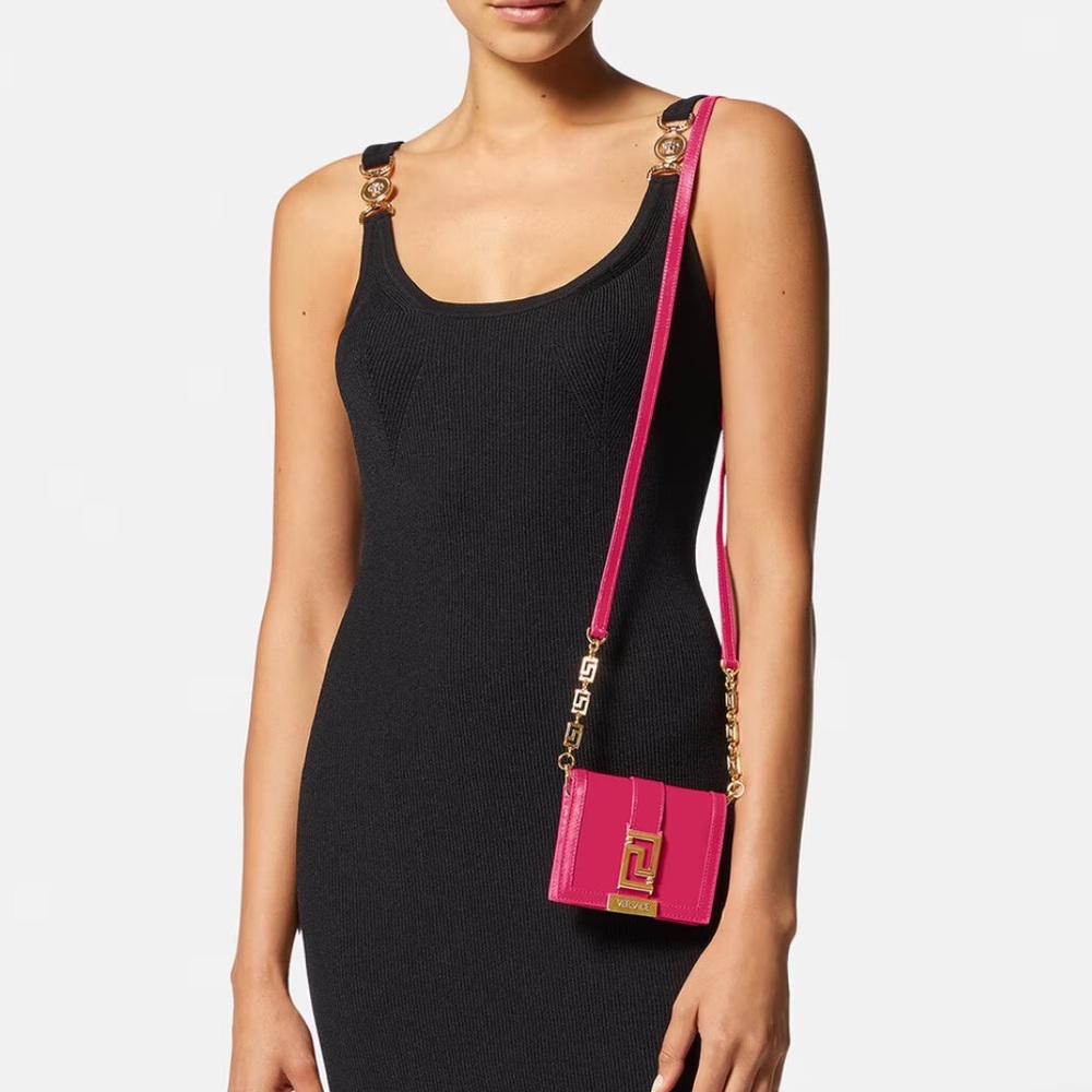 Versace Mini Shoulder Bag in Fuchsia with Gold Hardware - Picture 6 of 13